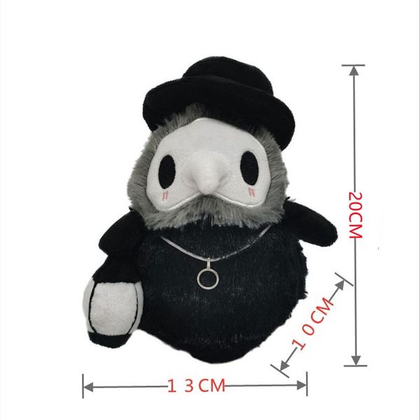 Brinquedo de pelúcia Plague Crow médico e enfermeira de Halloween que brilha no escuro