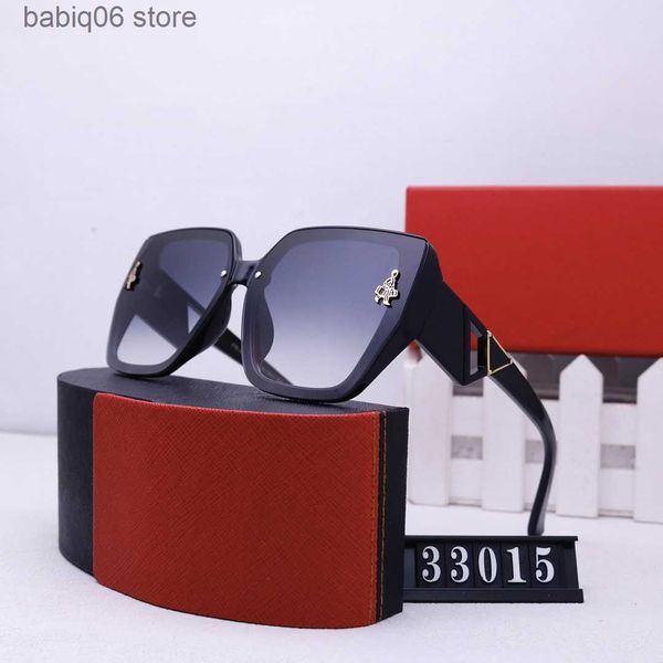 Солнцезащитные очки Дизайнер для женщин Классические очки Goggle Outdoor Beach Солнцезащитные очки для мужчин Mix Color Треугольный Маленький человек с коробкой Пэчворк цвета T230625