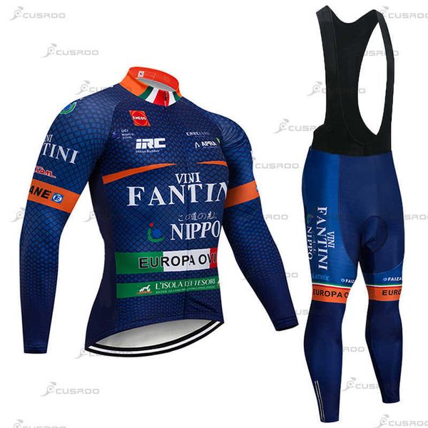 Fahrradbekleidungssets Fantini Man Pro Team Winter-Fahrradbekleidungsset Langarm-Fleece-Wettkampfanzug Maillot Ciclismo Hombre Invierno MTB-BekleidungHKD230625