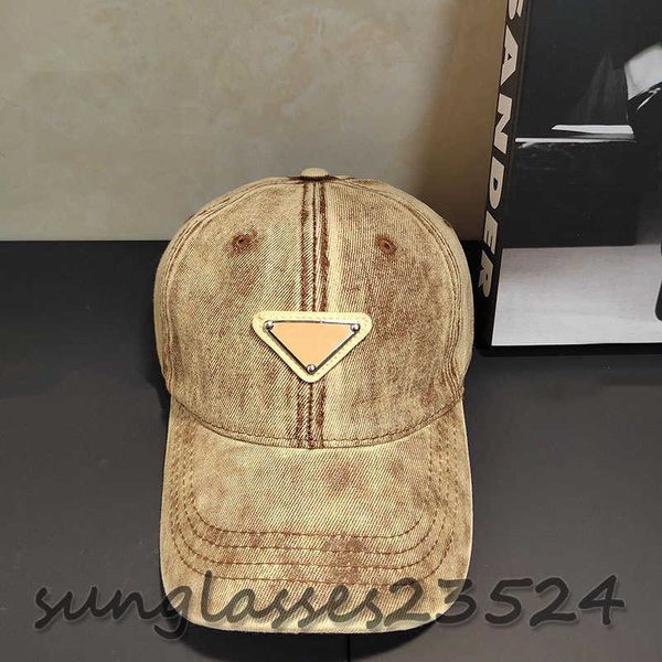 Luxurys Desingers Baseball Casquette Homme Lettres Femme Tendance Pare-Soleil Protection Imprimer Hatsladies Queue De Cheval Chapeau De Baseball Brodé Lavé Crème Solaire Cowboy Jaune