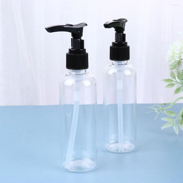 Bottiglie di stoccaggio 4PCS Flacone dispenser vuoto trasparente con pompa Contenitore per lozione shampoo da appoggio ricaricabile per cucina bagno