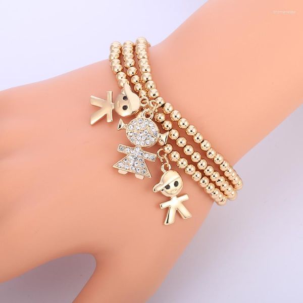 Очарование браслетов BXW 2023 Boy Girl Crystal Charms for Women Elastic Beads Браслет дружбы Пульсерасы