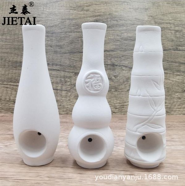 Pijpen Creatief en eenvoudig Pure White Clay Ceramic Dry Pipe New Men's White Porselein Gift Sigaret