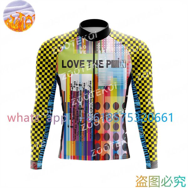 Fahrradbekleidung Sets Love The Pain Team Winter Thermal Fleece Fahrradbekleidung Fahrradhosen Set Herren Ropa Ciclismo Mtb Bicycling Maillot FahrradbekleidungHKD230625