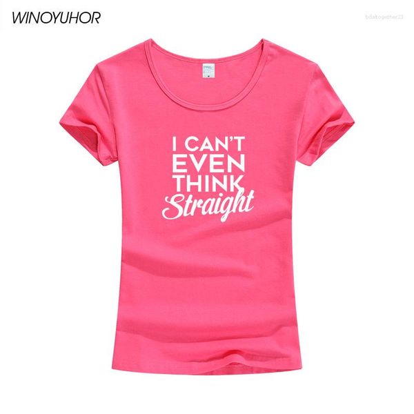 Damen-T-Shirts „I Can't Even Think Straight“ Gay Pride Lustiges Shirt Frauen Humor T-Shirt Baumwolle Kurzarm Lesben Bi LGBT T-Shirt Top