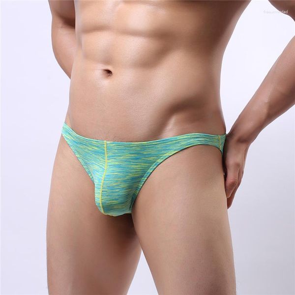Unterhosen Sexy Männer Unterwäsche Slips 2023 U Convex Big Penis Pouch Design Camouflage Spandex für Plus Größe M L XL XXL