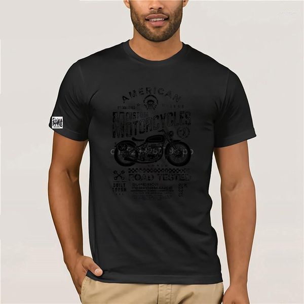 Magliette da donna Nw Men Stampato American Custom Motorcycle Rider Hipster Nell'estate del 2023 Cotton Man Tee Funny