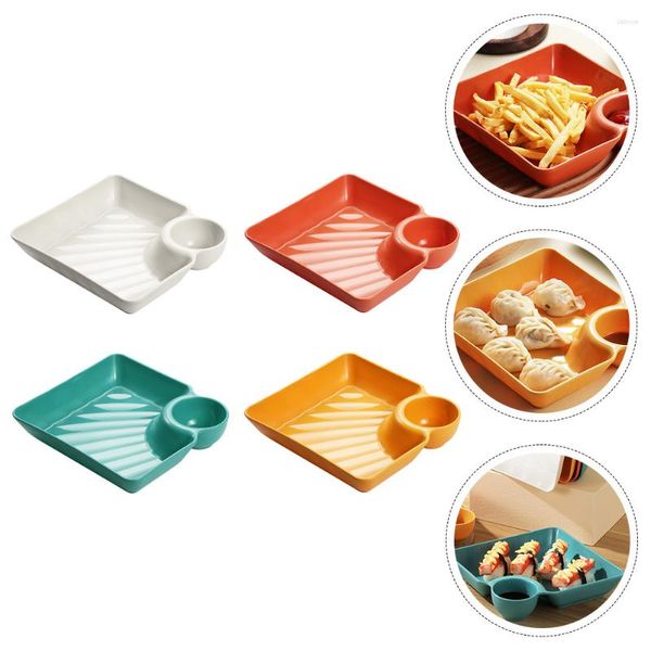 Conjuntos de Louça Pp Prato de Lanche Utensílios de Mesa para Casa Pratos de Sobremesa Plástico Restaurante Salada Servir Sushi