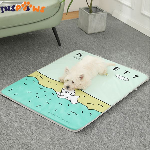 Кеннели для пенсов охлаждающая коврик для самостоятельной охлаждающей подушки для домашних животных с ковриком для кошачьего кровати без скольжения для маленьких средних больших собак.