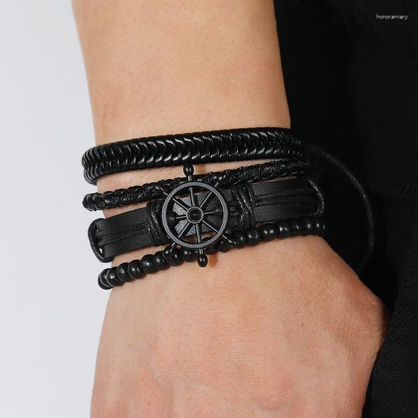 Charm-Armbänder, handgewebt, modisches Seil, Herren-Bootsruder-Armband, nationaler Lederschmuck