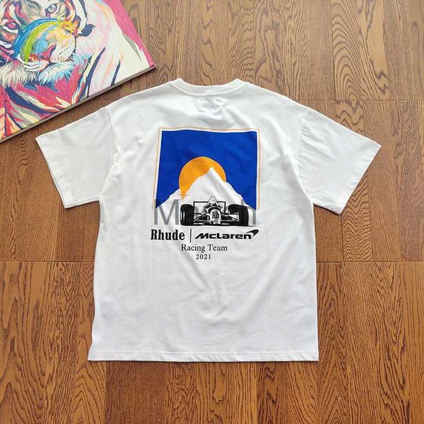 Camisetas Masculinas Classic Sunset Racing Car Print T-Shirt Men Women 11 Casual Oversized Manga Curta Bla White Top Tees Inside Tags J230625