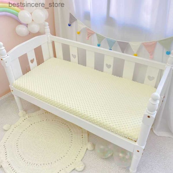 Baby Beddengoed Set Crib Lakens Minky Zachte Matrashoes Protector Roze Grijs Pasgeboren Baby Jongens Meisjes Tollder Bed Set 130x70 cm L230522