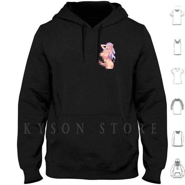 Erkek Hoodies Mor Saç Kalın Futanari Boobs Dick Hoodie Uzun Kollu Pamuk Pamuk Çıkarma Bekletme Cumming Jizz Seksi