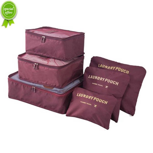 Borsa a cubetti da imballaggio Borsa da viaggio impermeabile Vestiti Organizer per bagagli Trapunta Coperta Borsa per la conservazione Borsa per valigia Pieghevole 6 pezzi / set