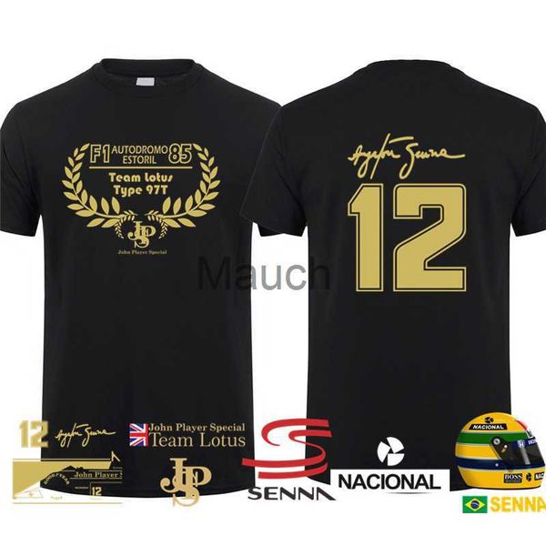 T-shirt maschile Nuovo eroe Ayrton Senna maglietta da uomo a maniche corte Tshirt di cotone Funny Cool Man Tshirt J230625