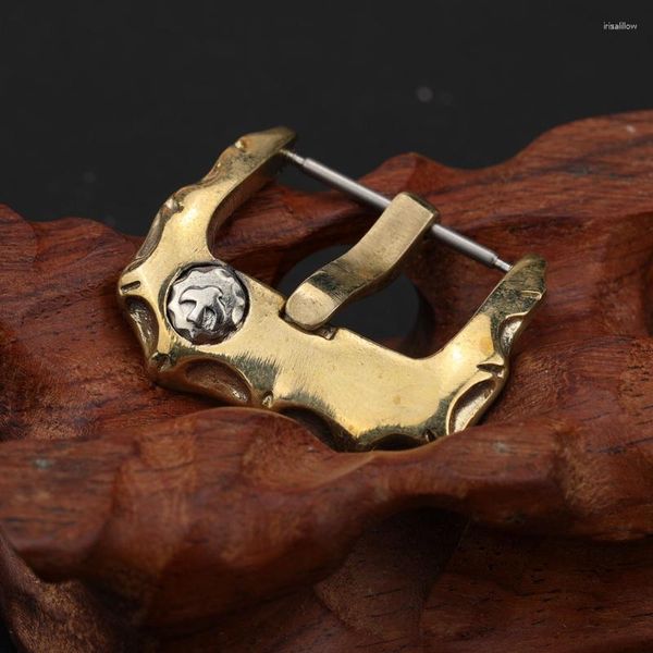 Cinturini per orologi Bronzo lucido Vintage Oxidation Buckle 20 22 24MM Design personalizzato Cinturino in pelle Rame puro Deli22