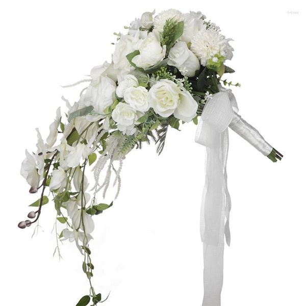 Fiori decorativi Matrimonio Bouquet romantico Sposa Bouquet da sposa Damigella d'onore Artificiale San Valentino Confessione Festa A0KE