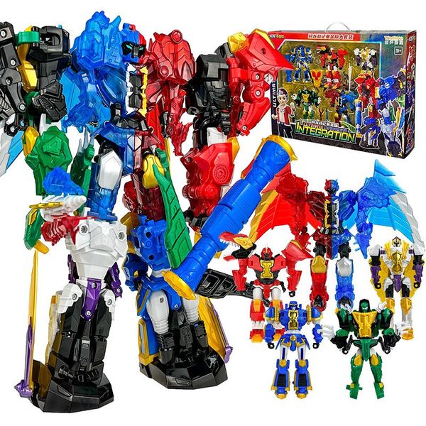 Giocattoli di trasformazione Robot 5 IN 1 Super Ten Tyrannus Transformation Robot Toys Action Figure Super 10 Model Rektor Kongor Deformation Toy for Child Gift 230621