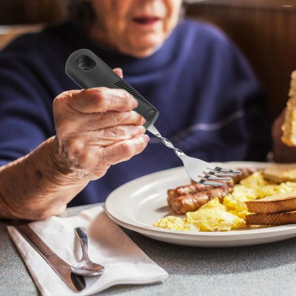 Set di stoviglie 3 pezzi Punte di posate piegabili per posate per posate anziani Adaptive Fork Utensili in acciaio inossidabile Persone