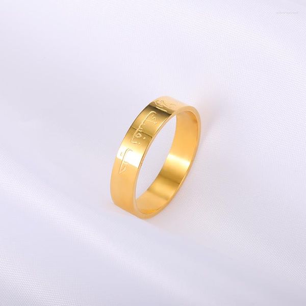 Cluster Ringe Mode Arabische Islamische Schrift Edelstahl Religiöse Muslimische Gebet Band Ring Für Männer Vintage Gott Schmuck Geschenk