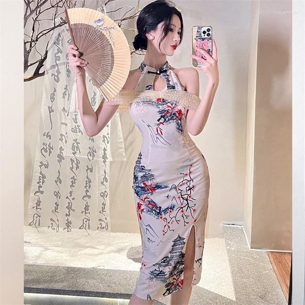 Lässige Kleider, modisches Design, Retro, elegant, schlank, chinesischer Stil, täglich, mittellang, verbessertes Cheongsam-Kleid