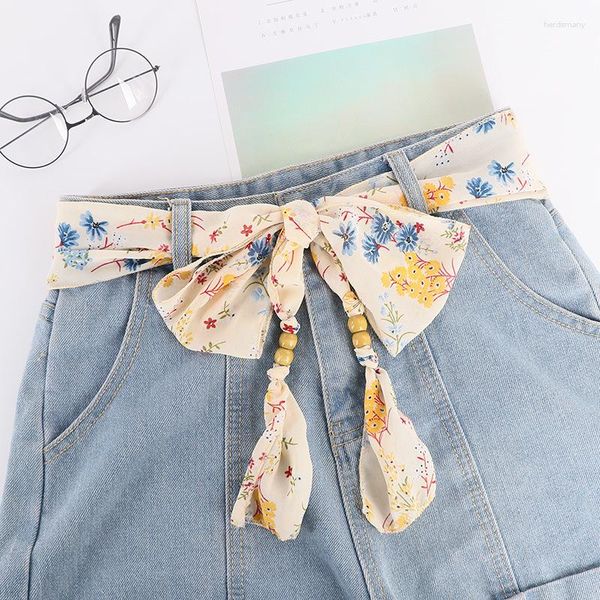 Kemerler 1pc Kadın Moda Dekoratif Kemer Kadın Şifon Kumaş Kore tarzı All-Match Jeans Giysileri kıyafet aksesuarları