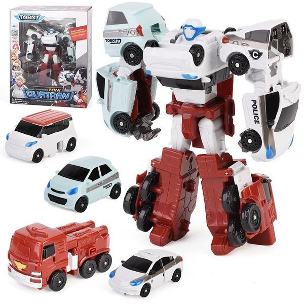 Dönüşüm Oyuncaklar Robotlar 4 In 1 Tobot Transformation Robot Oyuncaklar Kore Karikatür Kardeşler Anime Tobot Deformasyon Araba Uçak Oyuncakları Çocuklar İçin Hediye 230621