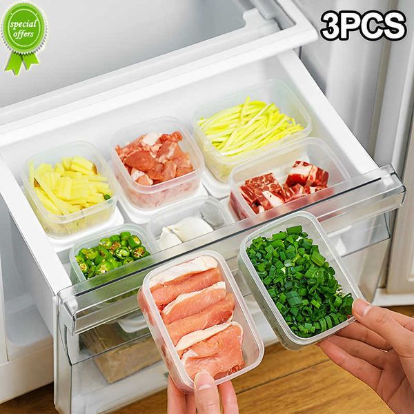 Nova 3 unidades mini geladeira caixa de armazenamento de alimentos cozinha carne fresca selada caixa geladeira portátil organizador de cozinha recipientes de almoço
