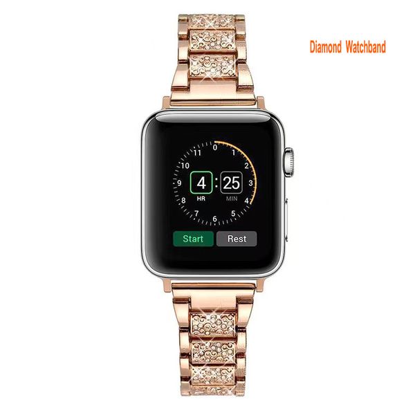 Bling Diamond Smart Straps compatível com Apple Watch Band 49mm 45mm 44mm 40mm 41mm 42mm 38mm Glitter Sparkly Wristband Pulseira para iWatch SE Series 8 7 6 5 4 3 2 1 Feminino