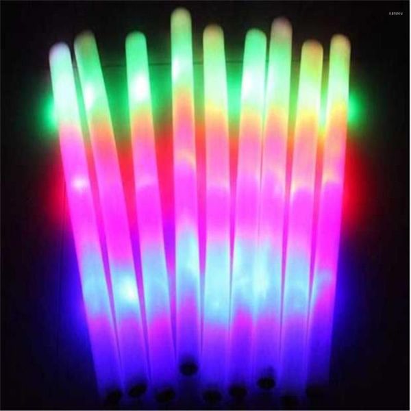 Decorazione per feste 12/5pc Light-Up LED Bastoncini di schiuma colorata Spugna Glowsticks Bastoni Rally Rave Glow Bacchette Luce lampeggiante Stick Cheer Supplie