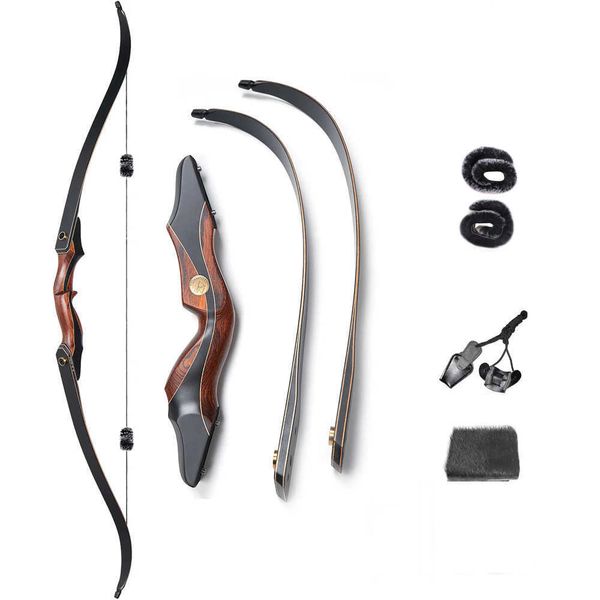 Bogen Pfeil 60 zoll Bogenschießen bogen Recurve Bogen 30-50lbs Take-down bogen Outdoor Rot Holz Jagd Schießen bogenHKD230626