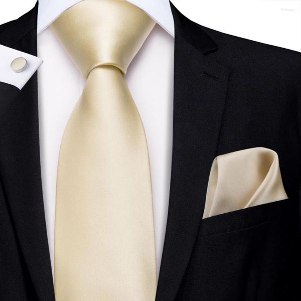 Бабочка шампанское слоновая кость сплошная кость 2023 элегантные мужские хэкки-запонка шелковая галстука для мужчин свадебная вечеринка бизнес-модный бренд Hi-tie