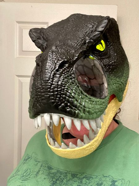 Party-Masken, verbesserte Dinosaurier-Maske, leuchtende Augen, brüllendes Geräusch, Tyrannosaurus Rex-Maske, Halloween, Kinder, Dinosaurier-Spielzeug, Geschenke, Cosplay-Requisiten 230625