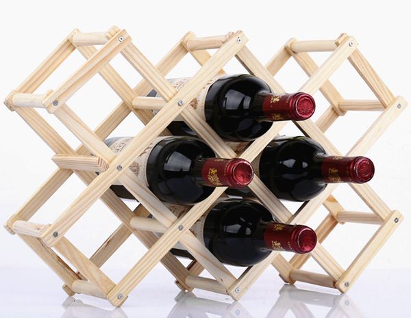 Portabottiglie da tavolo Portabottiglie da vino pieghevole creativo in legno Espositore da vino in legno europeo Portabottiglie in legno massello WF413 230625