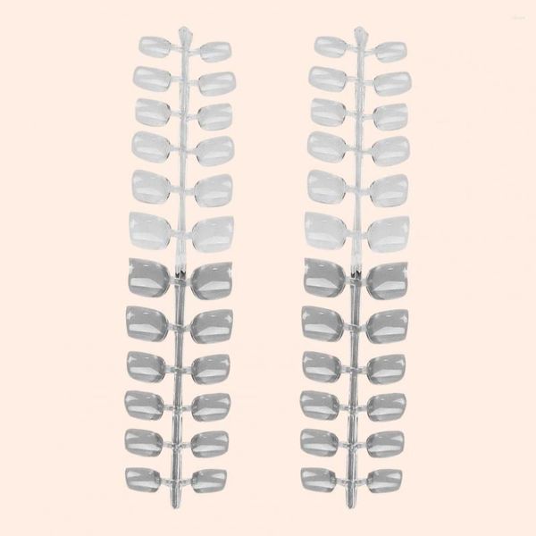 Накладные ногти 120 шт. поддельные гладкие искусственные прозрачные миндальные квадратные предварительно сформированные пресс на кончиках принадлежности для ногтей