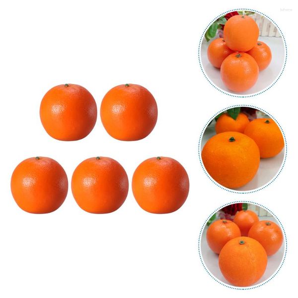 Flores decorativas, 5 uds., tienda de frutas, modelo de exhibición, amarillo, naranja, juego infantil falso, limones artificiales