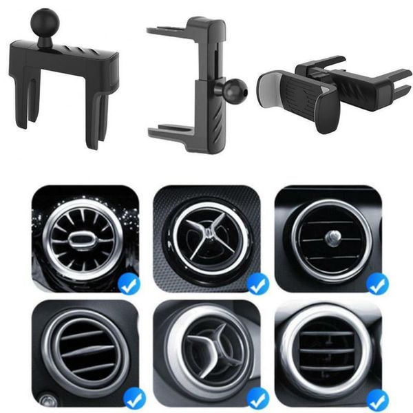 Universal Car Air Vent Clip Mount 17mm Ball Head para carro Round Air Out Cell Phone Holder GPS Support for Mercedes Benz