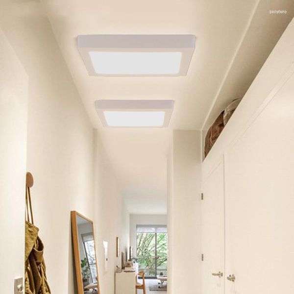 Luzes de teto modernas de acrílico redondo quadrado LED luz 6 W/12 W/18 W/24 W lâmpada montada na superfície para sala de estar quarto cozinha