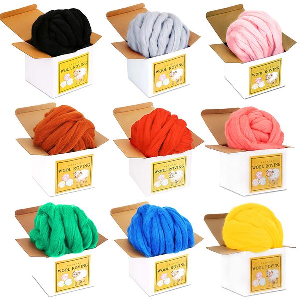 Ferramentas de artesanato Nonvor 250g Felting Lã Fibra Soft Roving para Agulha DIY Materiais de Feltro Suprimentos Iniciante 230625