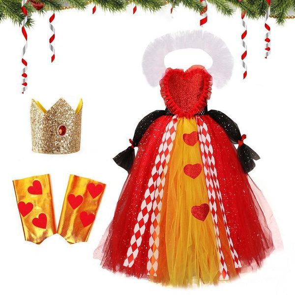 Giochi di novità Costume cosplay per bambini Costume da regina di cuori Costume per ragazze Halloween Fancy Abiti da festa per feste Cosplay Party Outfit per ragazze 230625