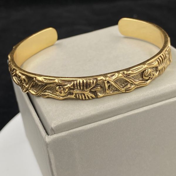 Armreif Sommer V gold Vintage Totenkopf Manschettenarmband für Damen Armbänder für Herren Elegant Charm Schmuck Accessoires 230626