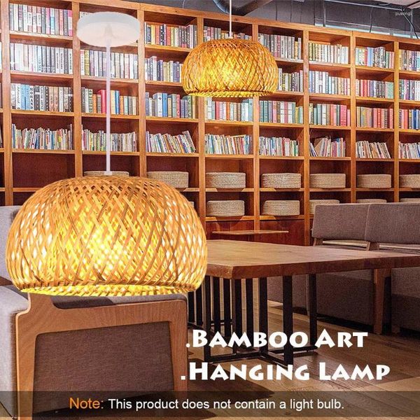 Luminárias pendentes Arte de bambu do sudeste asiático Luminária de teto feita à mão para cozinha Cafés El Hall Lâmpada suspensa