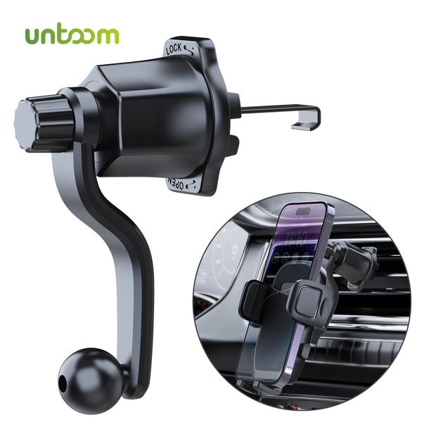 Untoom Car Air Vent Mount Extension Hook 360 Graus Rotation Universal 17mm Ball Head Base for Car Air Outlet Phone Holder Stand