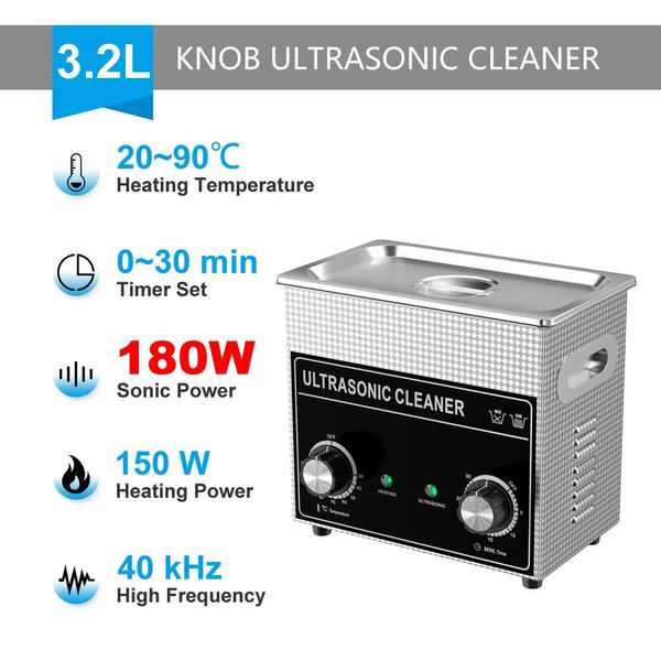 Limpadores 3L 180W Ultrassonic Bico de combustível Limpador Limpeza quente Bico de banho de óleo Bico de flada Pequeno injetor de combustível Remover carbono