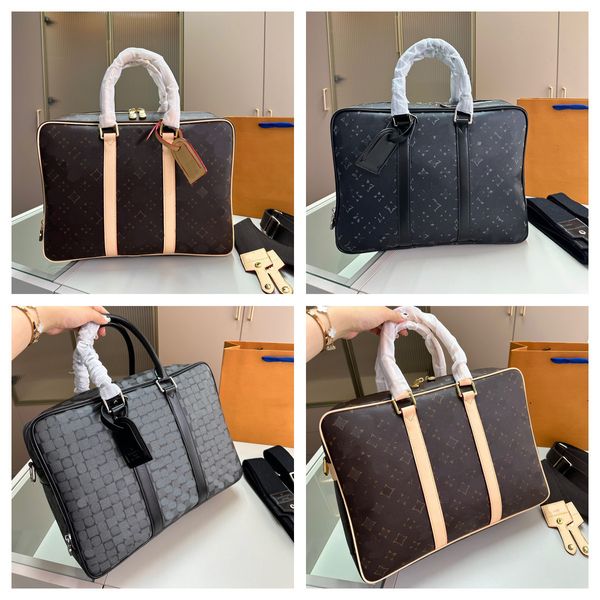 Tasarımcı Erkekler Tote Çanta Omuz Çantası Yolculukları Evrak çantası Siyah Kahverengi Deri Çanta Lüks Business Man Dizüstü Dizüstü Çantası Eşekçi Çantalar Crossbody Bag Satchel 2023