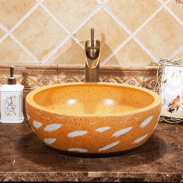 Jingdezhen Bagno lavello in ceramica lavabo ciotola Porcelain Counter Top vanity Wash Basin Sinkgood qty Pnceo