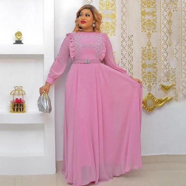 Ethnische Kleidung MD Afrikanische Frauen Plus Größe Boubou Abendkleider Lange Luxus 2023 Sommer Chiffon Robe Hochzeit Party Brautjungfer Kleid