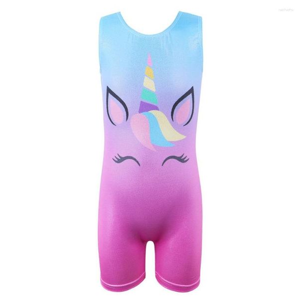 Abbigliamento da palcoscenico BAOHULU 3-11 anni Body da ginnastica per bambini con pantaloncini Vestito da allenamento Ragazze Body da balletto senza maniche One Piece Bambino Biketard