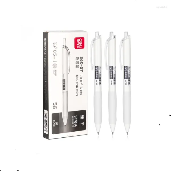 5 unidades DELI S60ST 0,5 mm canetas de gel de tinta preta material escolar material de papelaria