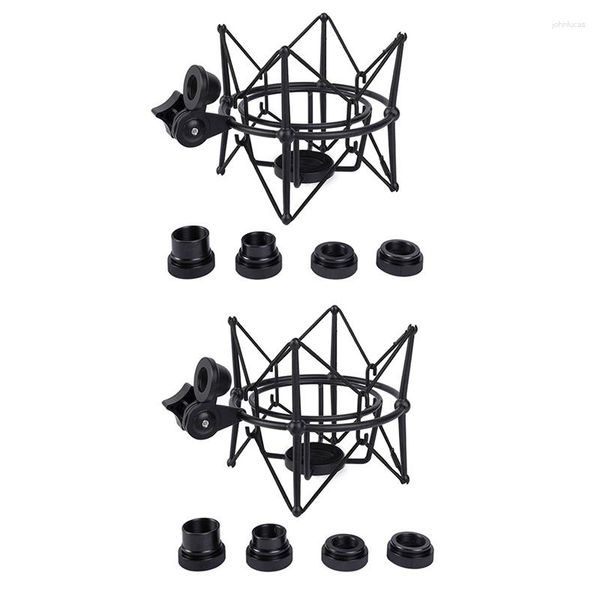 Mikrofone 2X Mikrofonhalterung, verstellbarer Aufnahme-Mikrofonständer, Metallhalterung (schwarz)